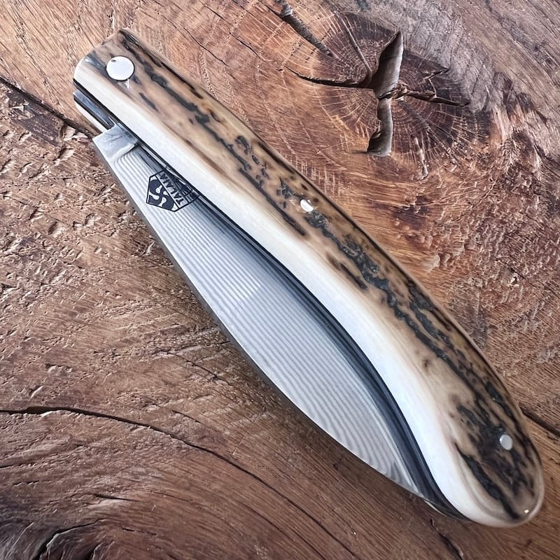 couteau basque nafarroa ivoire de mammouth lame damas inox 00006