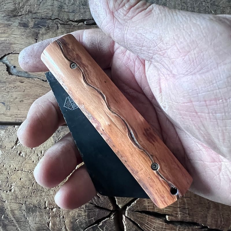 couteau basque pliant handia carbone bois néflier 6