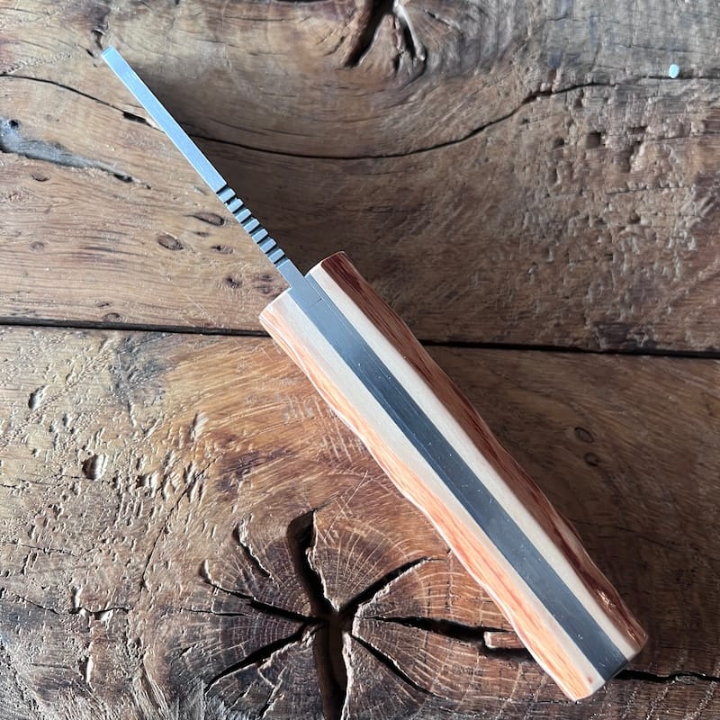 couteau basque pliant mini handia carbone bois néflier 4