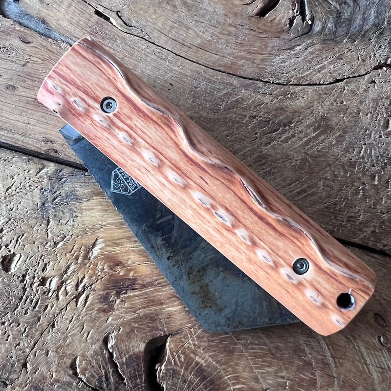 couteau basque pliant mini handia carbone bois néflier 6