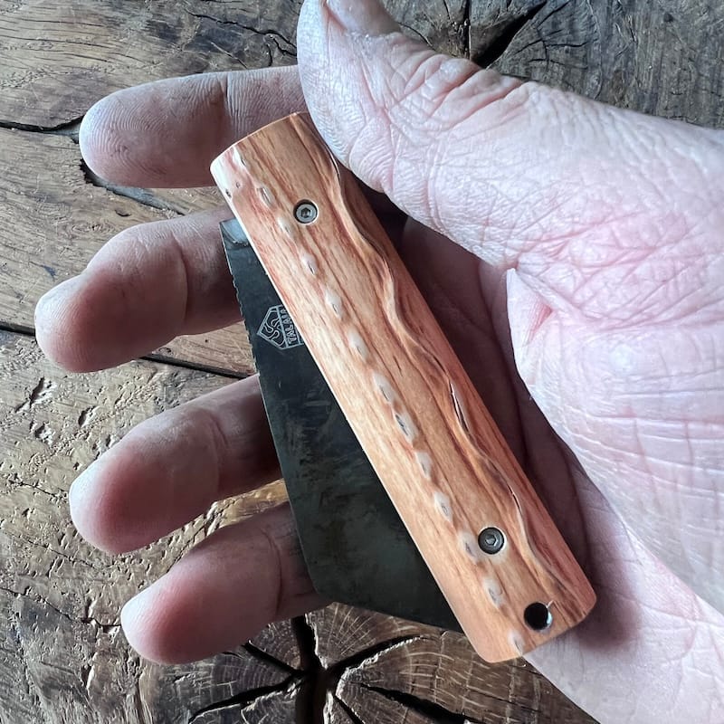 couteau basque pliant mini handia carbone bois néflier 7