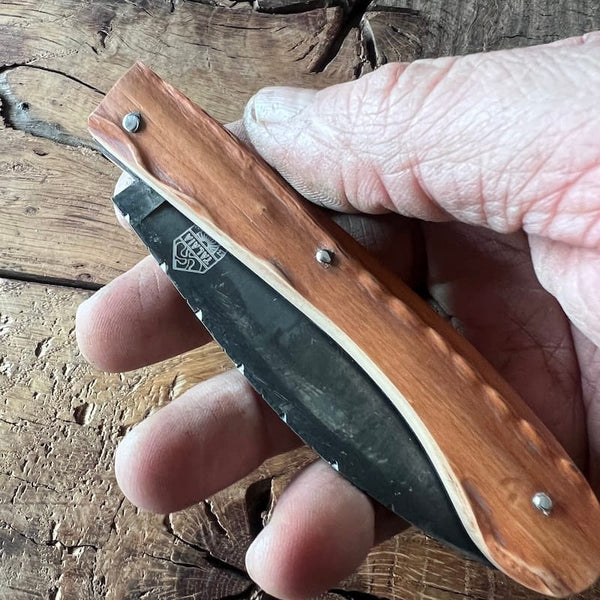 couteau basque pliant nafarroa carbone bois néflier 7