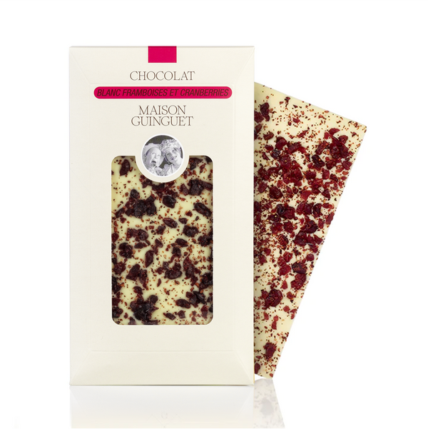 WHITE CHOCOLATE WITH RASPBERRY AND CRANBERRY CHUNKS