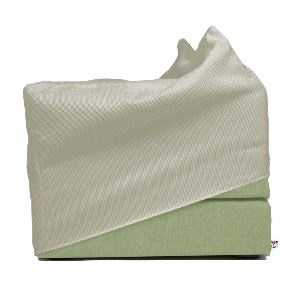 TOUF GREEN, Pouf Letto Base Verde e Copri Pouf 70x63