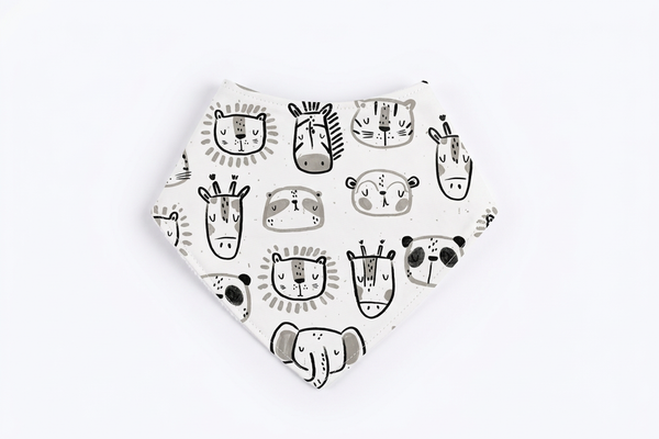 Scarf Bib - Black and White Safari