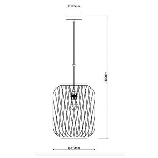 De bruin gekleurde Nature Diagonaal hanglamp straalt landelijke charme uit. Perfect voor een warme, gezellige sfeer boven de eettafel.