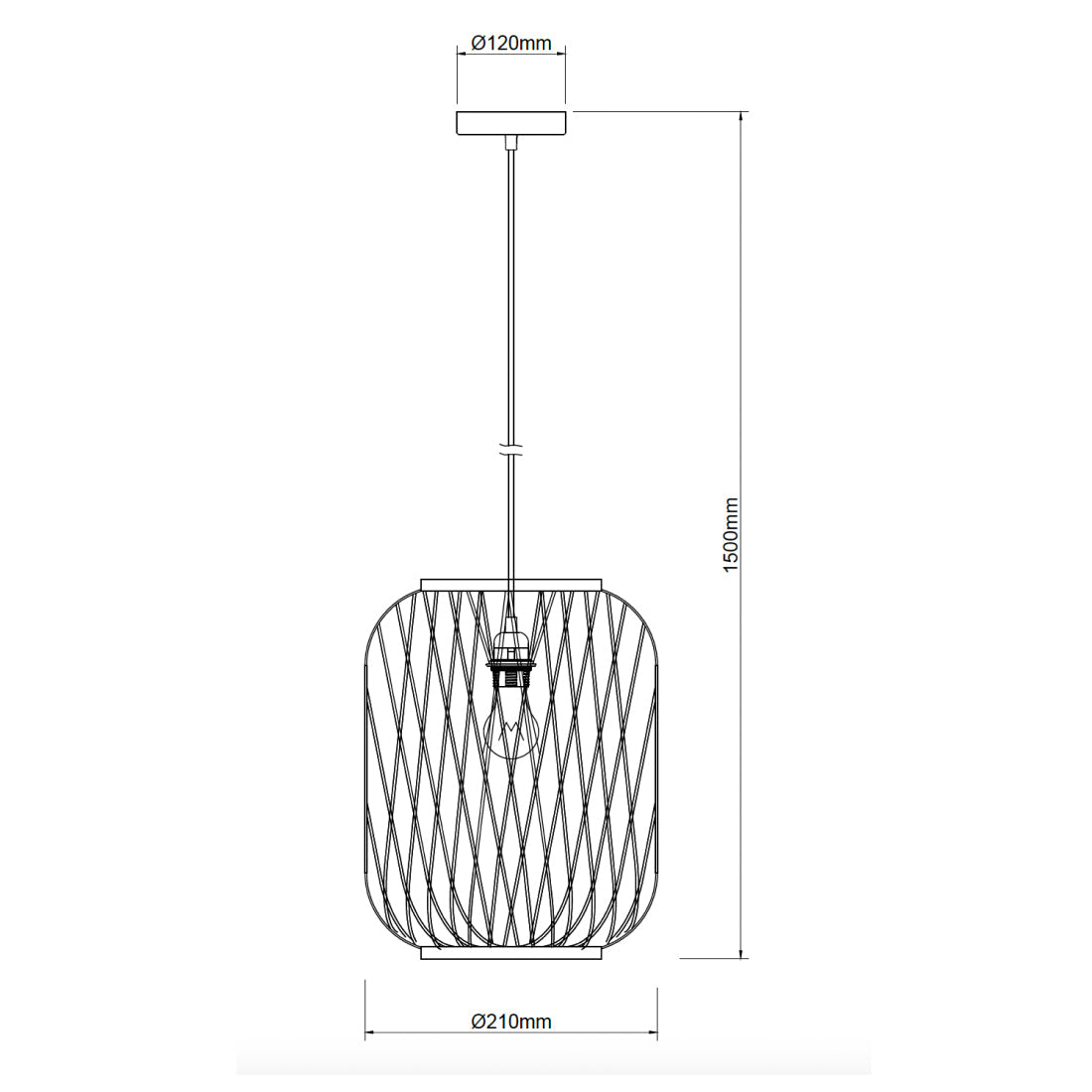 De bruin gekleurde Nature Diagonaal hanglamp straalt landelijke charme uit. Perfect voor een warme, gezellige sfeer boven de eettafel.