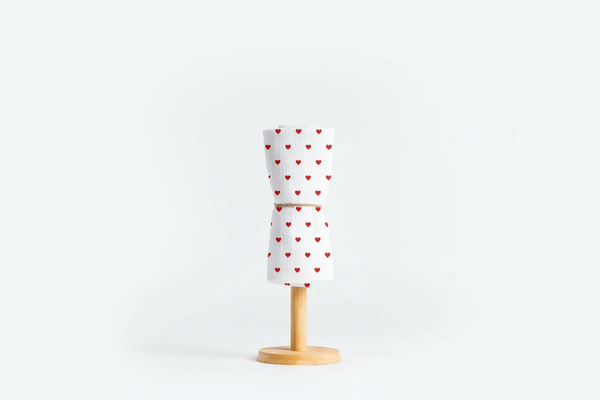 Children's Premium Muslin Tetra Diaper 65x65cm - Red Hearts