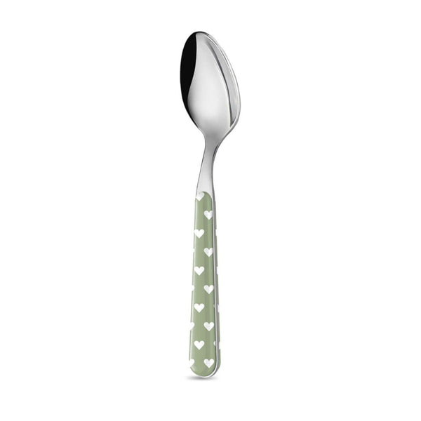 6 Cucchiaio Caffè - Cuoricini Verde Salvia BD14060PSG