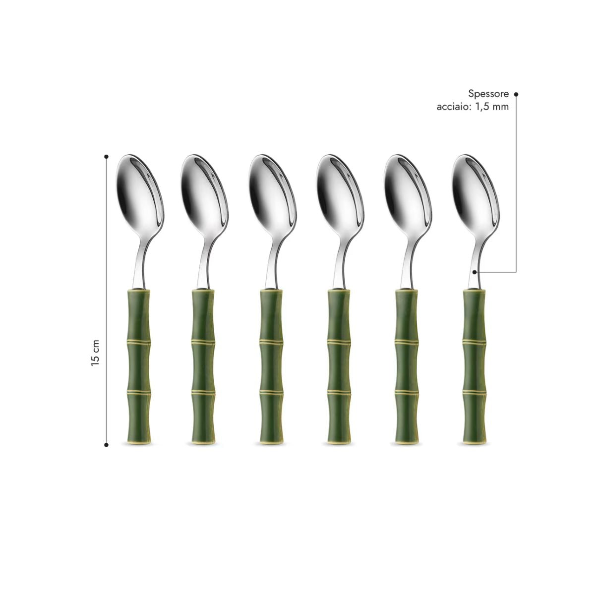 4 Cucchiai Caffè - Bamboo Verde LD14407C
