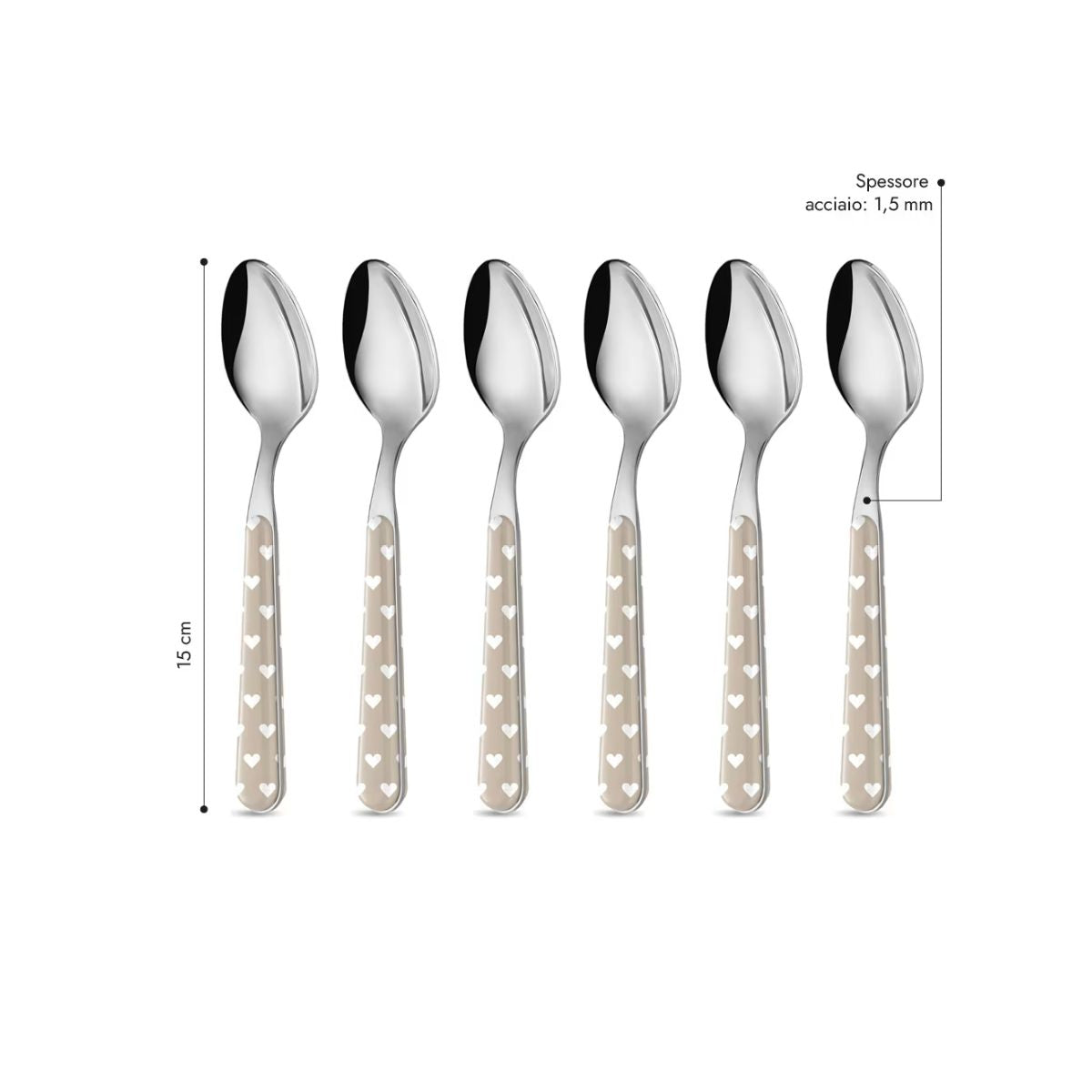 4 Coffee Spoon - Heart Shaped Dove BD14060PTL