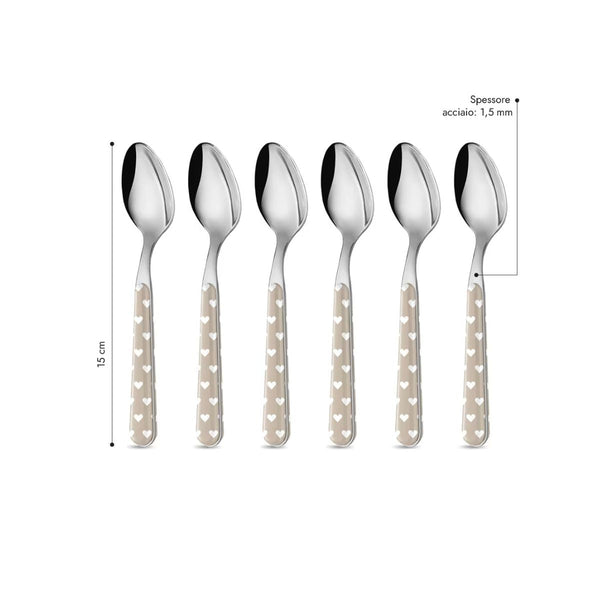 4 Coffee Spoon - Heart Shaped Dove BD14060PTL