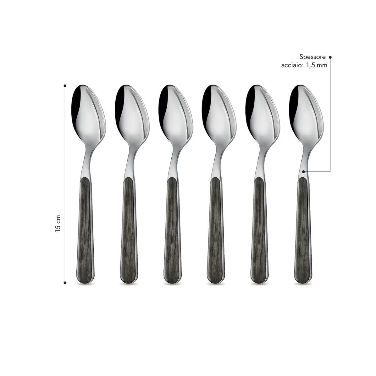 6 Coffee Spoons - Anthracite Pine BD15004