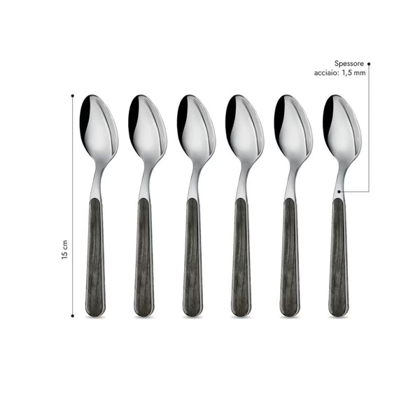 6 Coffee Spoons - Anthracite Pine BD15004