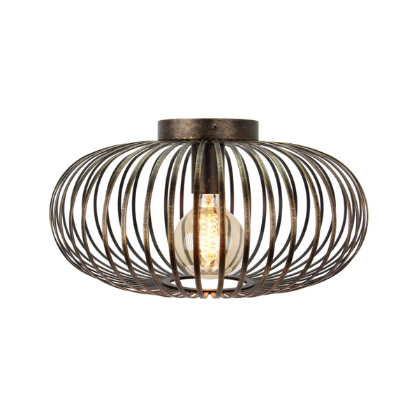 De bronzen Curvato plafondlamp straalt industriële charme uit. Perfect voor een sfeervolle ambiance in jouw interieur.