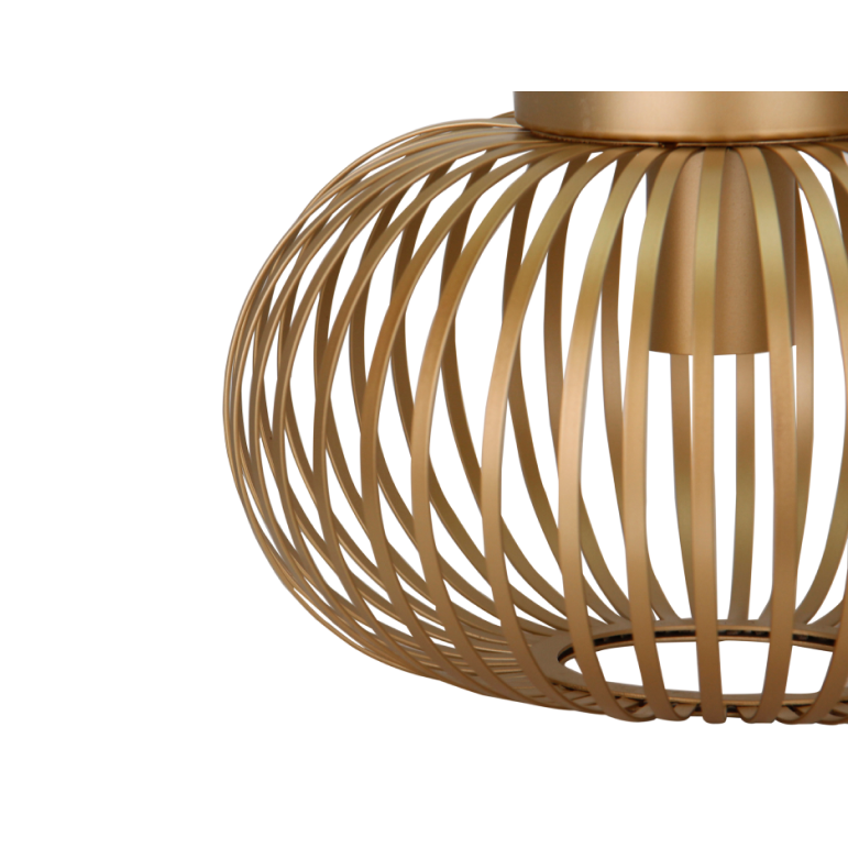 De goudkleurige Curvato plafondlamp straalt moderne elegantie uit. Een stralend accent voor elk interieur.