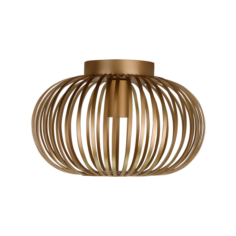 Deze gedetailleerde gouden plafondlamp voegt een vleugje moderniteit toe aan je interieur. Perfect voor elke ruimte!