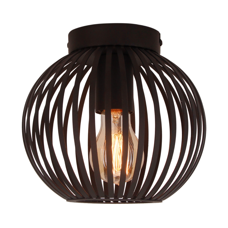 De Curvato plafondlamp in zwart voegt een industrieel accent toe aan je interieur. Perfect voor sfeervolle verlichting!