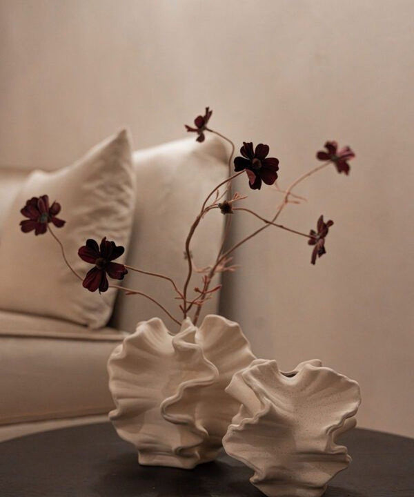 Indore Home - Coral vase set - Ceramic vase - White