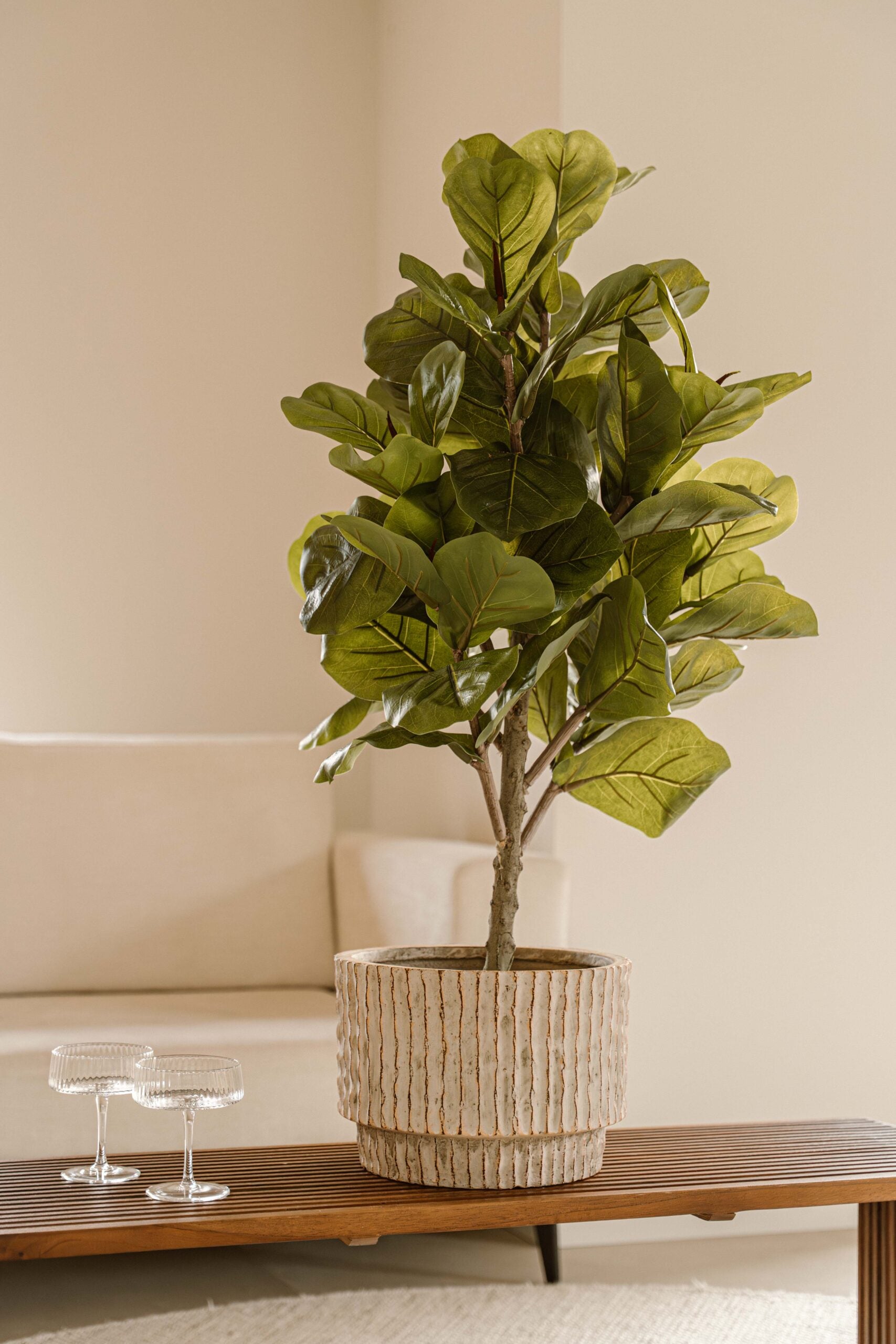 Kunstplant Vijg 90 cm (Ficus) - Compacte Realistische Kunstplant - Indore Home