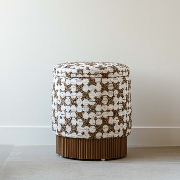Indore Home - Saar - Pouf - Ottoman - Storage - Brown - Beige