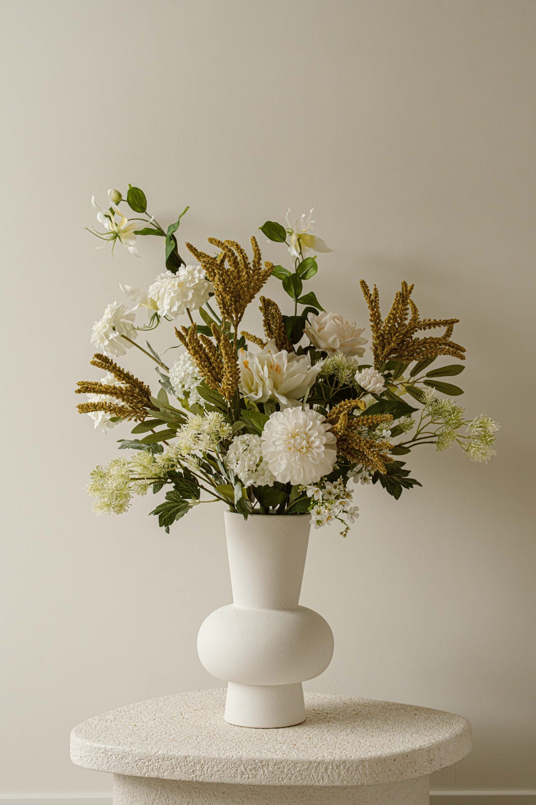 Silk Bouquet White-Yellow