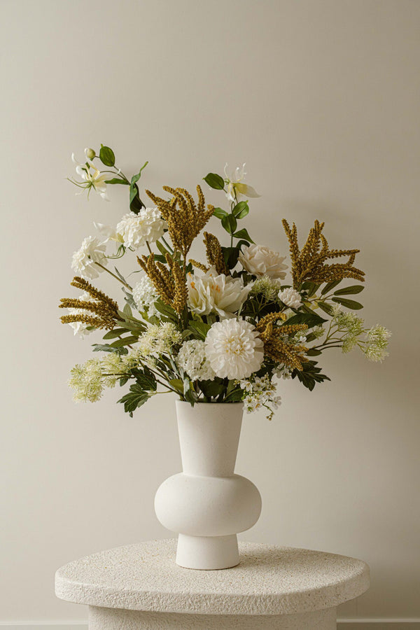 Silk Bouquet White-Yellow