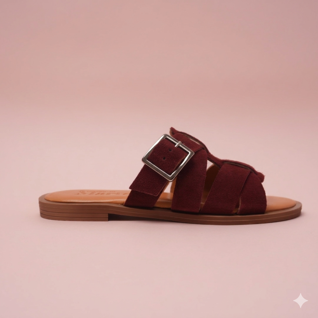 Dacia Bordeaux Suede Sandal