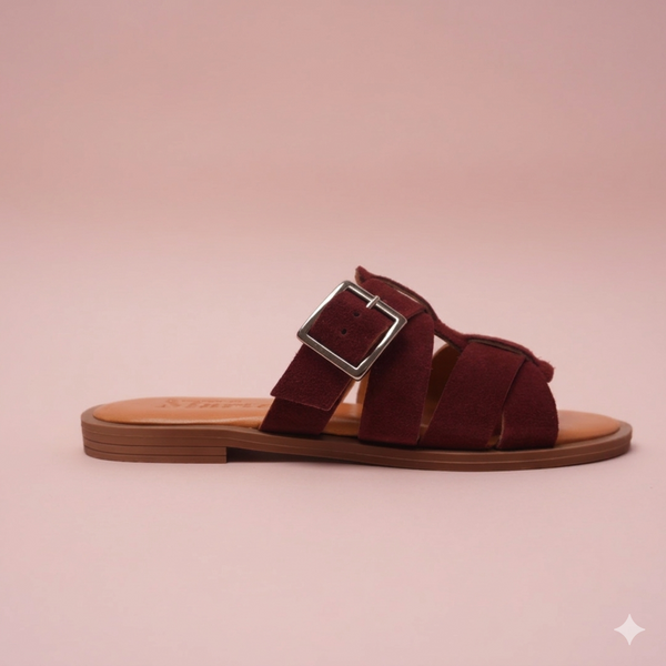 Dacia Bordeaux Suede Sandal