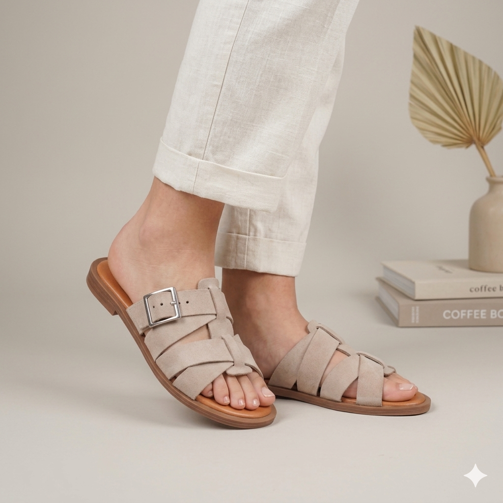 Dacia Cappuccino Suede Sandal