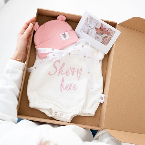 He/She Is Here Gift Set