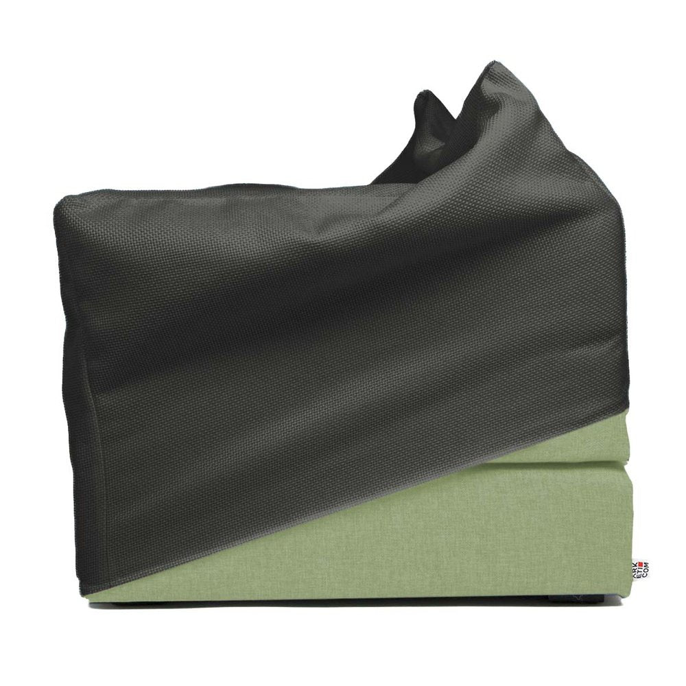 TOUF GREEN, Pouf Letto Base Verde e Copri Pouf 70x63