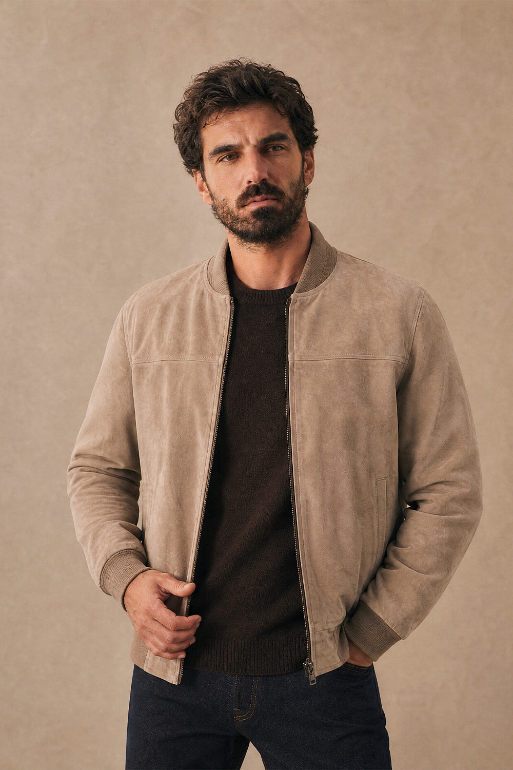 David Camoscio giacca uomo 100% vera pelle Made in Italy - Barone Firenze