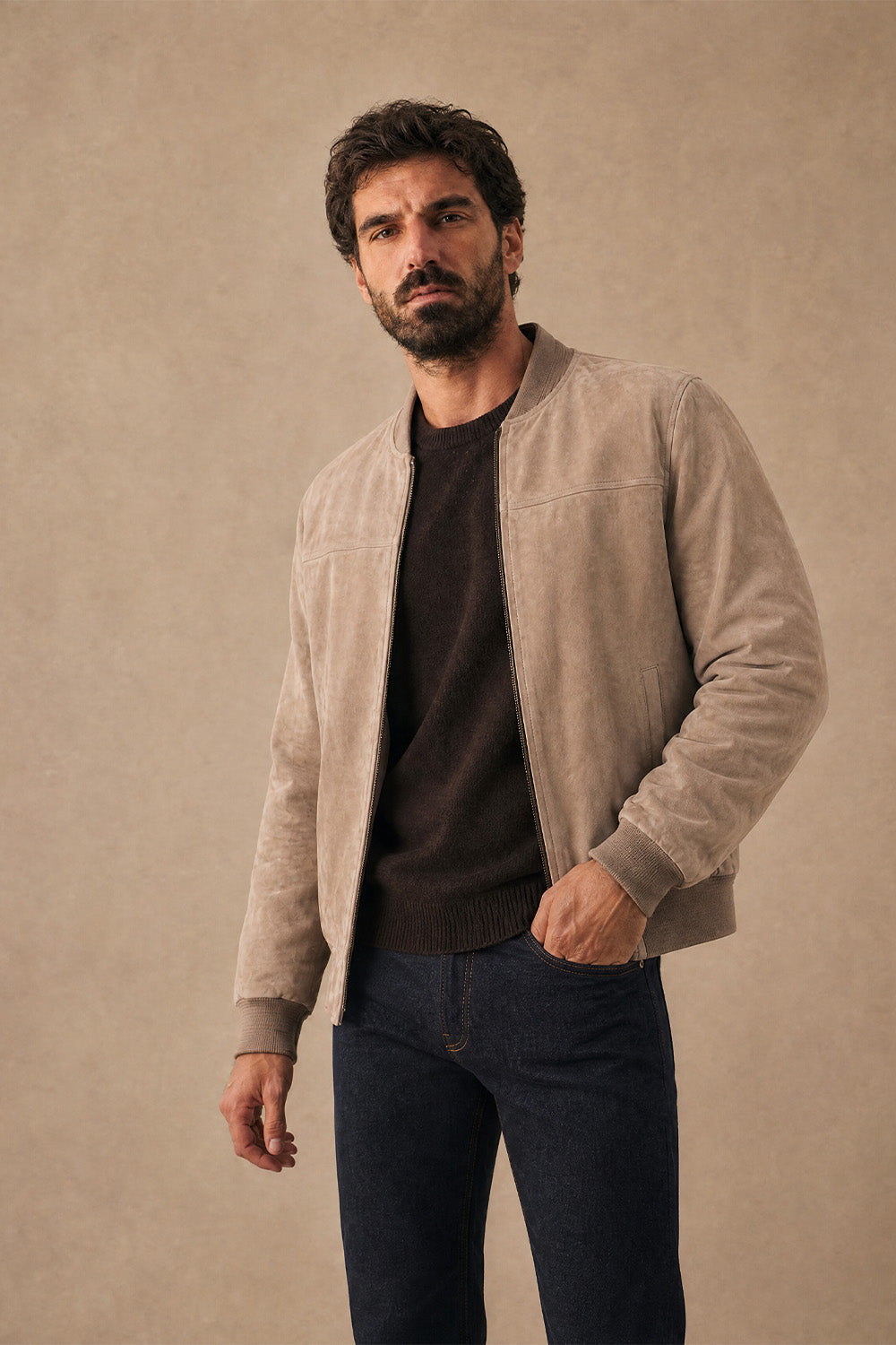 David Camoscio giacca uomo 100% vera pelle Made in Italy - Barone Firenze