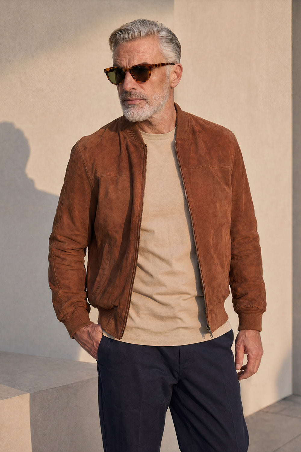 David Camoscio giacca uomo 100% vera pelle Made in Italy - Barone Firenze