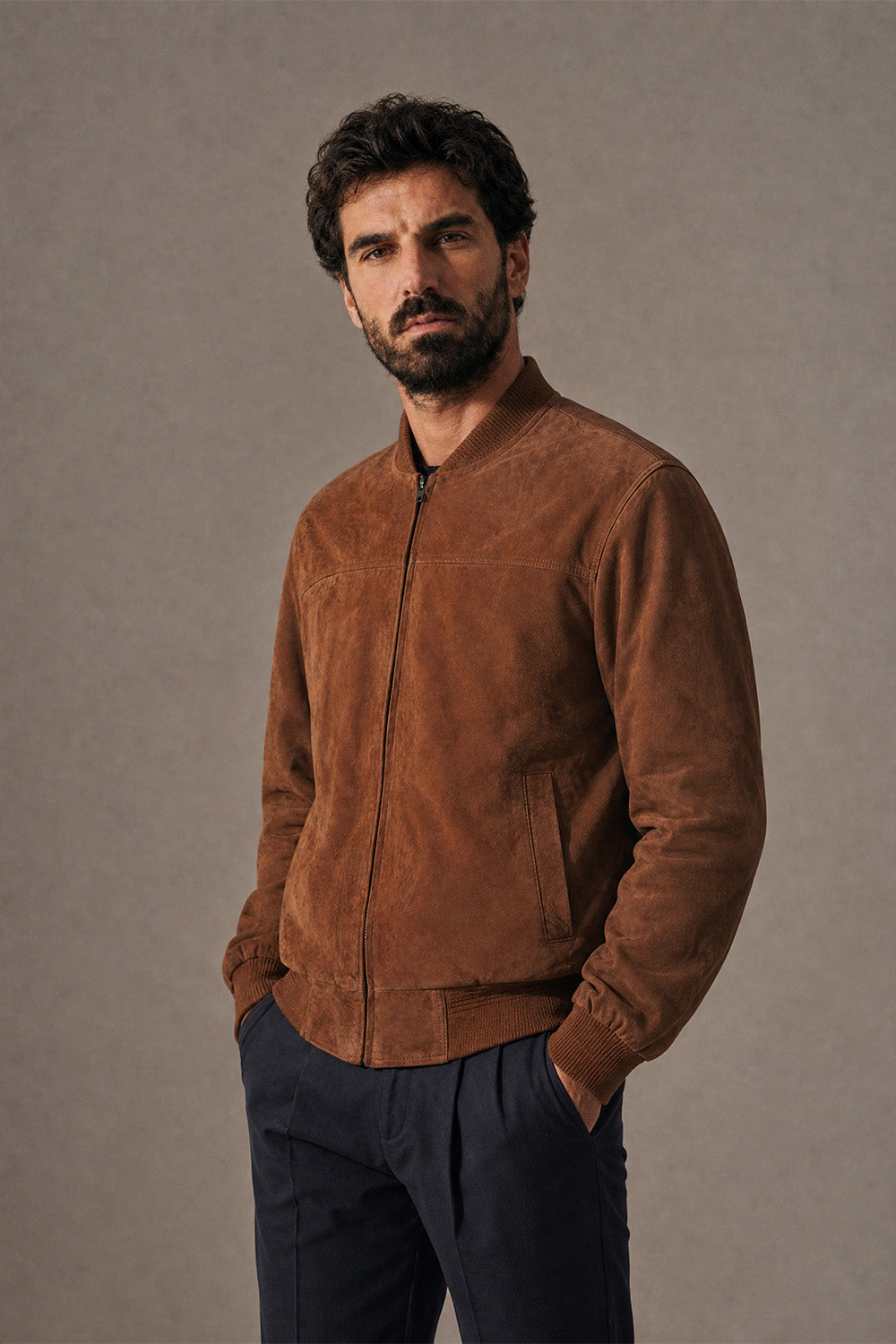 David Camoscio giacca uomo 100% vera pelle Made in Italy - Barone Firenze