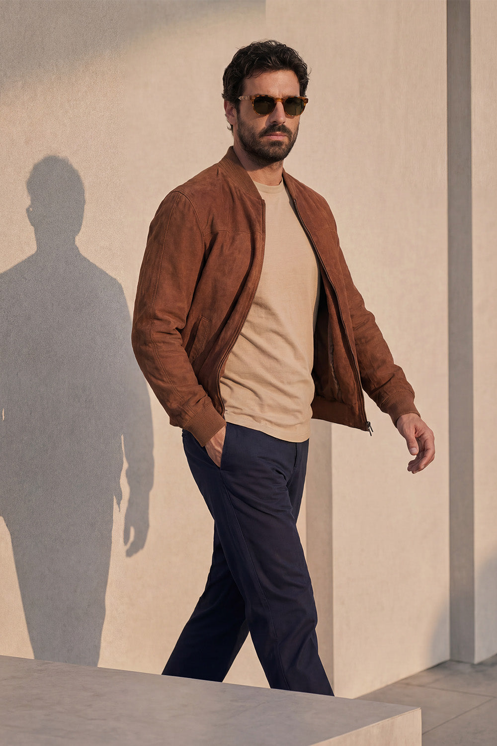 David Camoscio giacca uomo 100% vera pelle Made in Italy - Barone Firenze