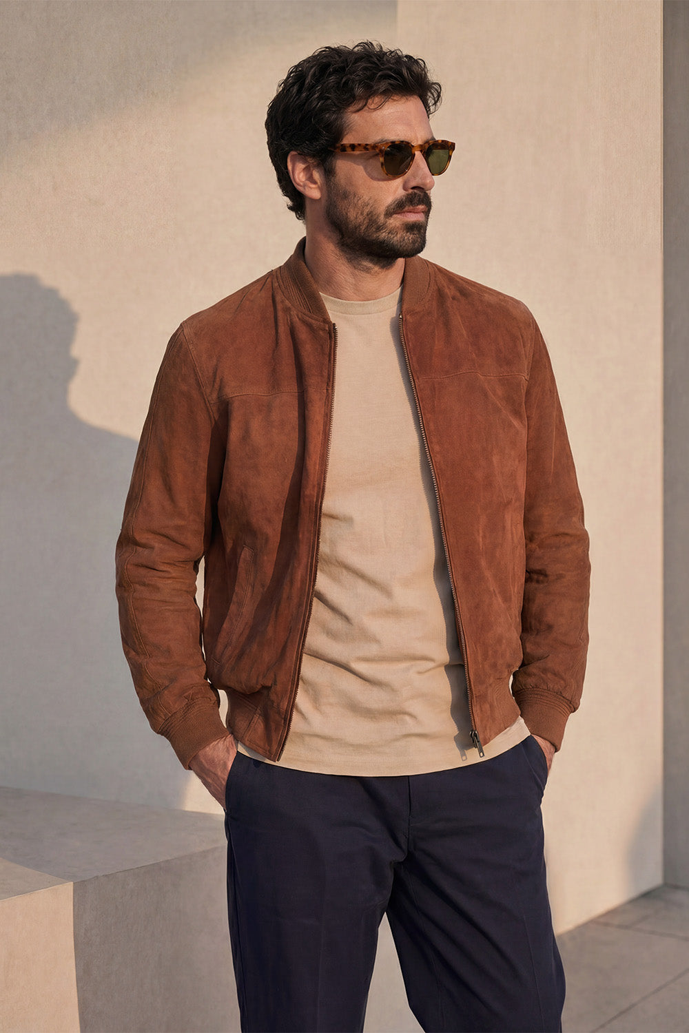 David Camoscio giacca uomo 100% vera pelle Made in Italy - Barone Firenze