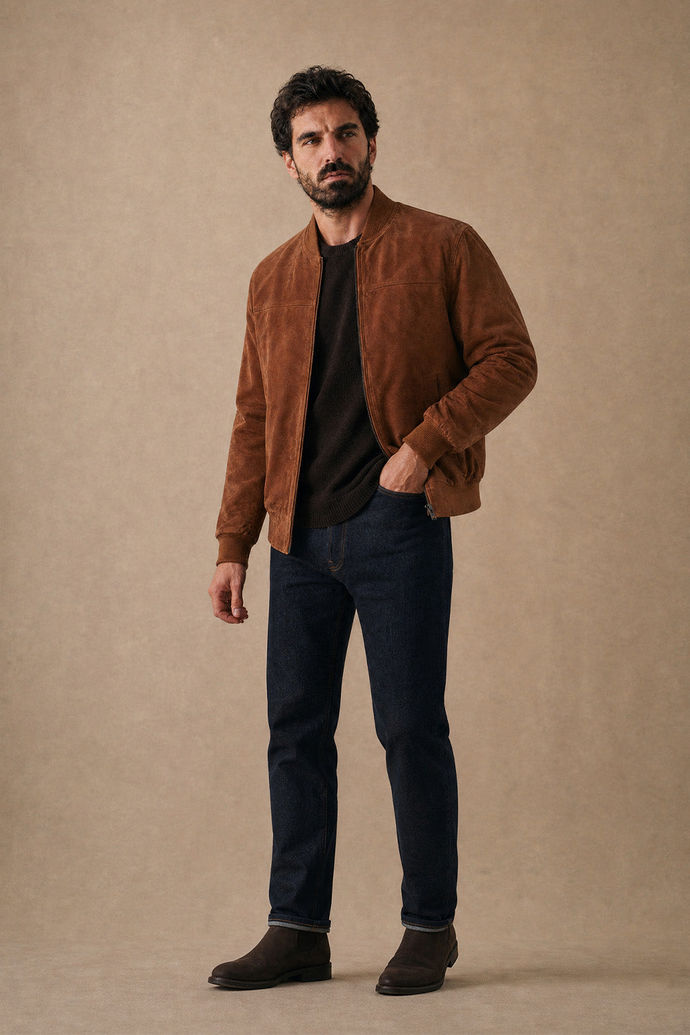 David Camoscio giacca uomo 100% vera pelle Made in Italy - Barone Firenze