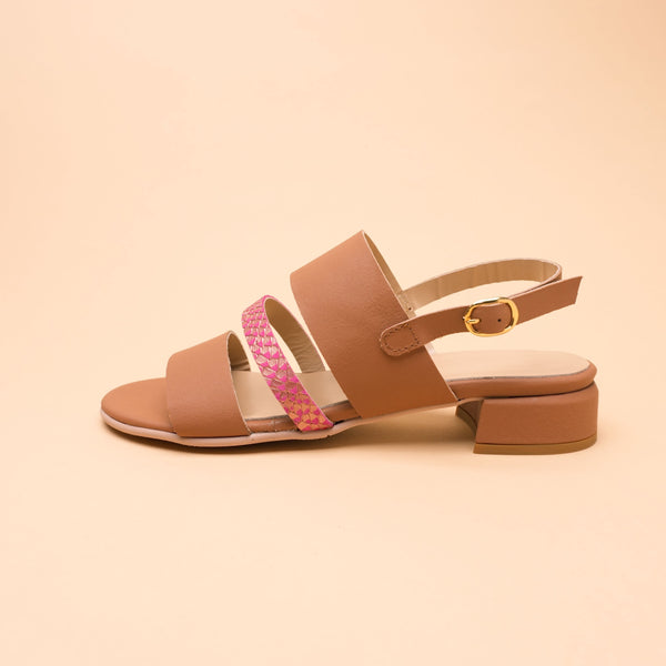 Demetra Sandal Leather-Powder Leather