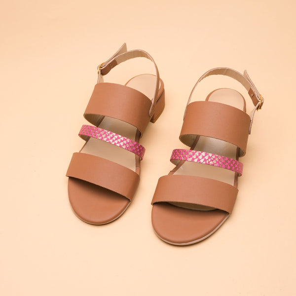 Demetra Sandal Leather-Powder Leather