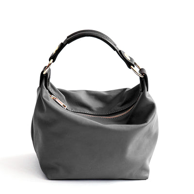 DEMY SMALL - Gray Nappa Leather Bag