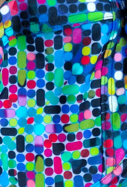 Two-Piece Non-Padded IKAB Swimsuit with Colorful Mosaic Pattern 278