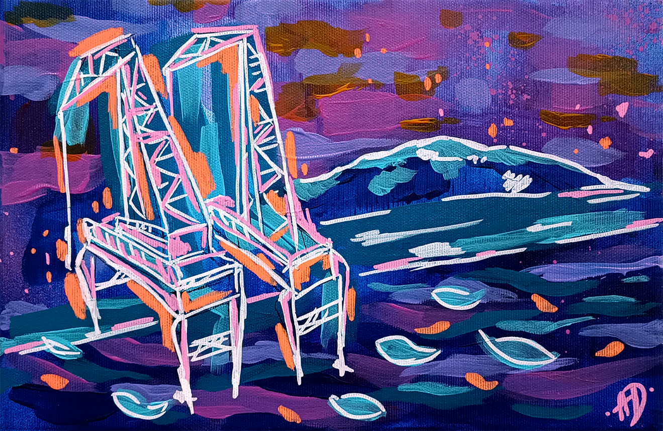 Umjetnička reprodukcija - Rijeka ždralovi I