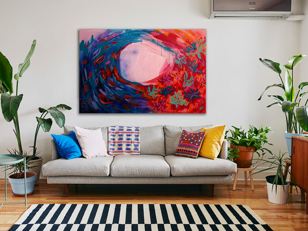 'Fishes and corals IV' original painting