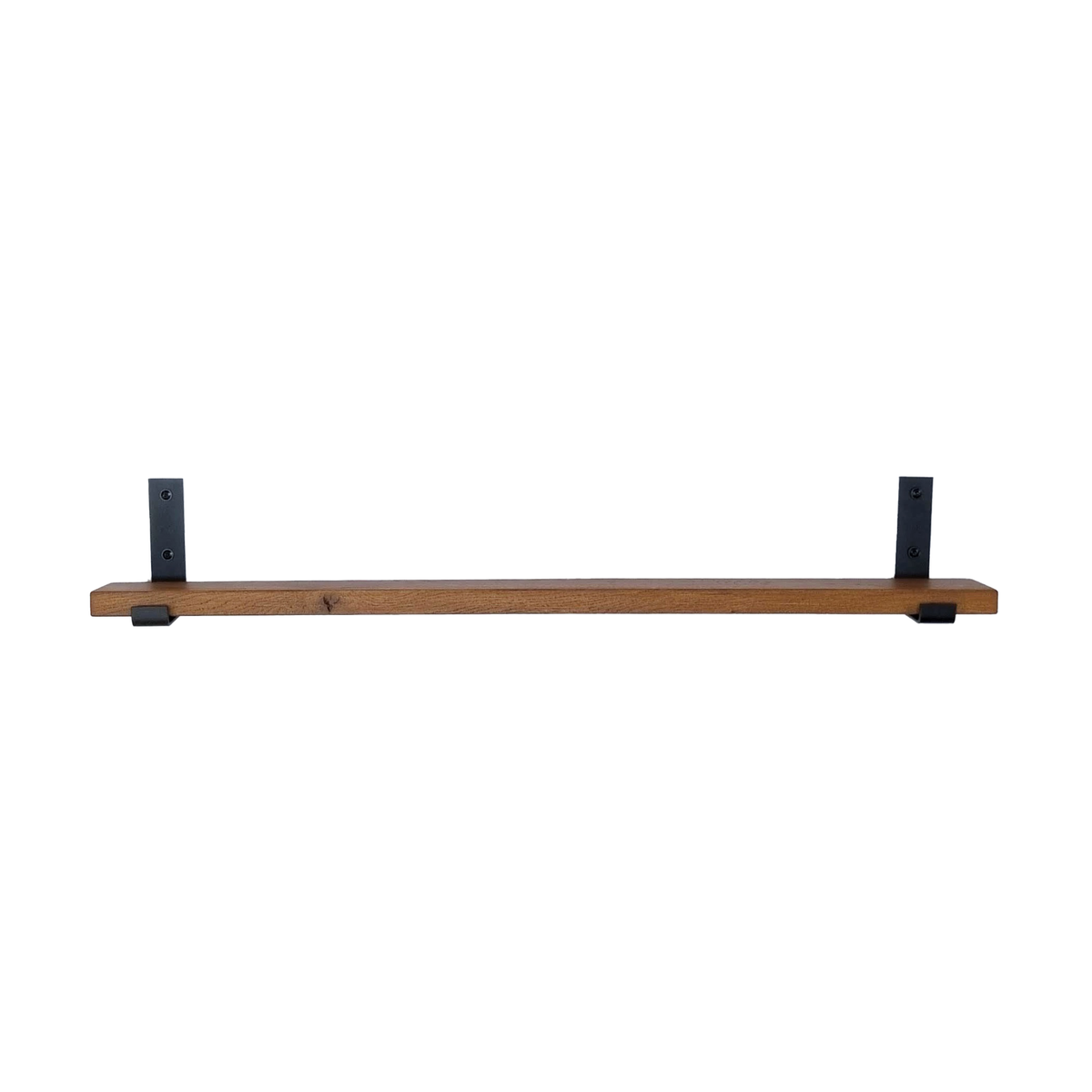Supports d'étagère en L industriel avec étagère en chêne – 10 cm