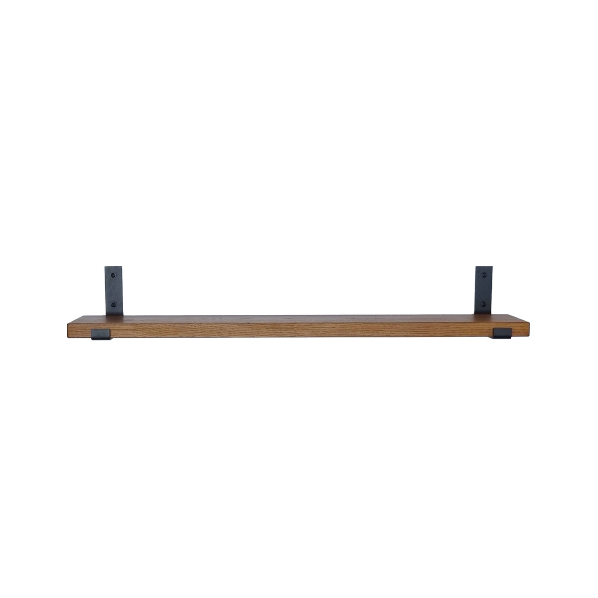 Supports d'étagère en L industriels avec étagère en chêne - 15 cm