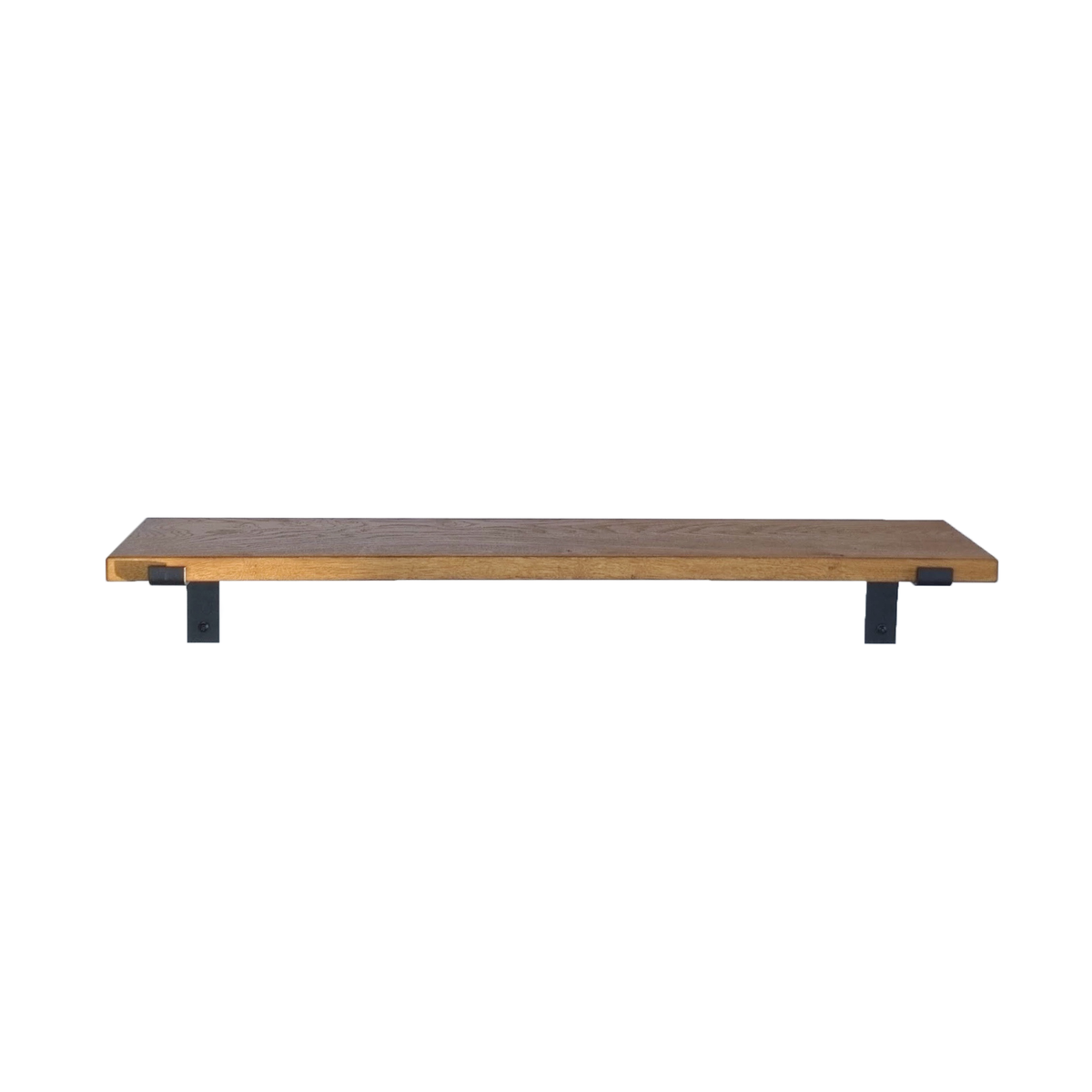 The Industrial L-shaped Shelf Brackets with Oak Shelf - 20 cm