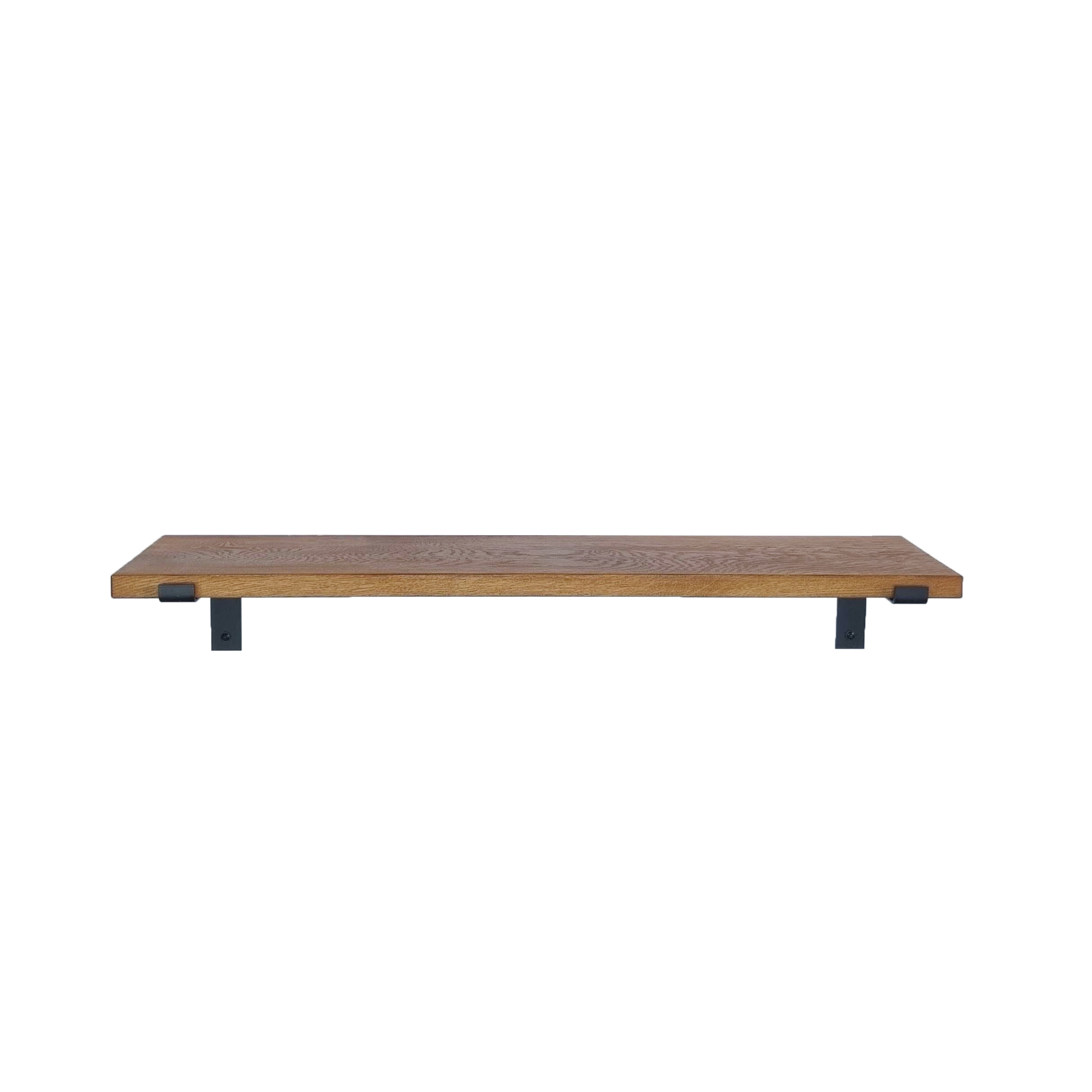 The Industrial L-Shaped Shelf Brackets with Oak Shelf - 30 cm