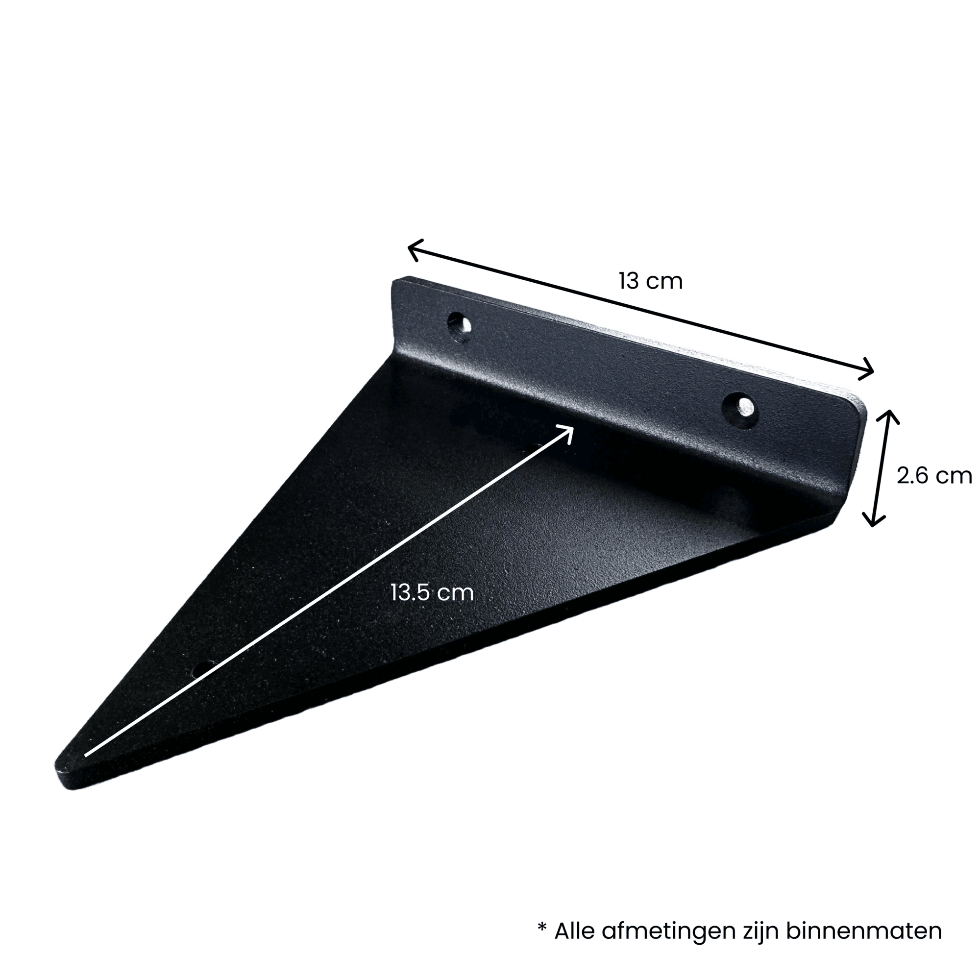 The Industrial Triangle Shelf Brackets Matte Black - 15-25 cm